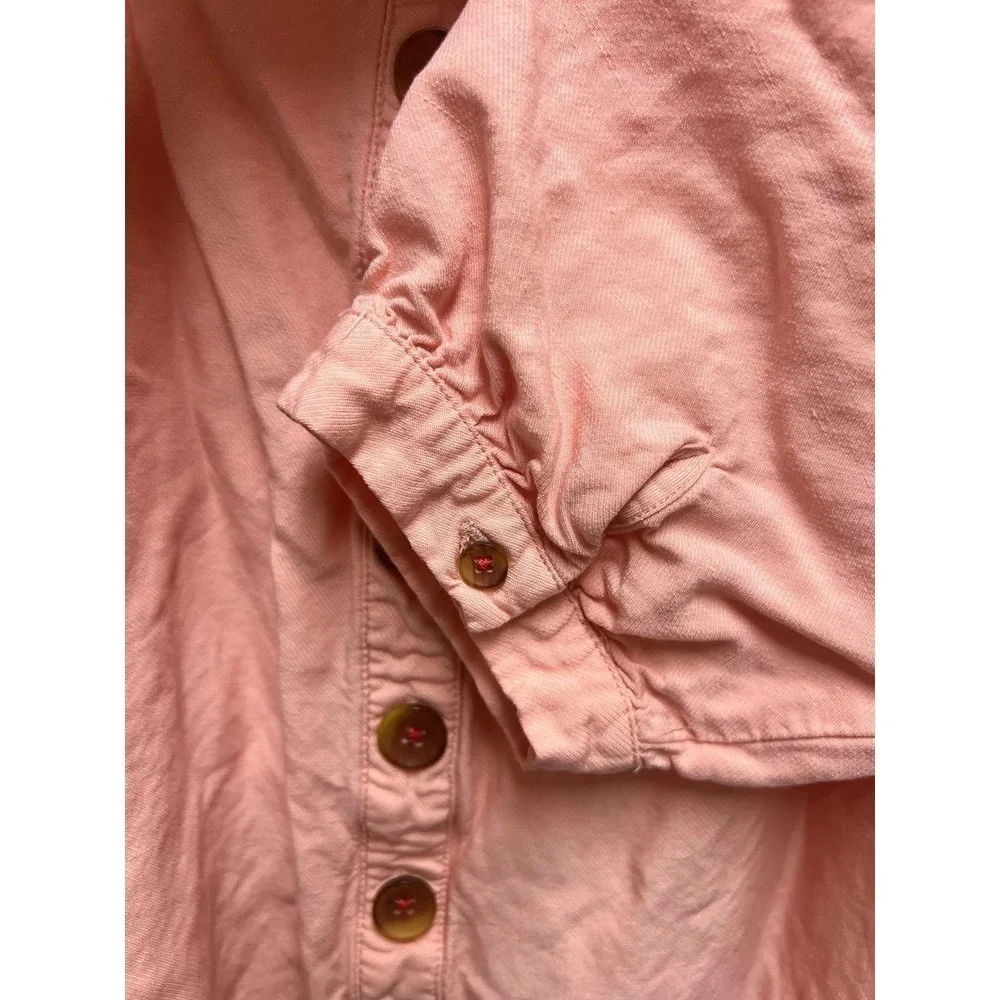MAEVE Anthropologie Womens US 4 Peach Pink Blouse Square Neck Button Front - Picture 5 of 7